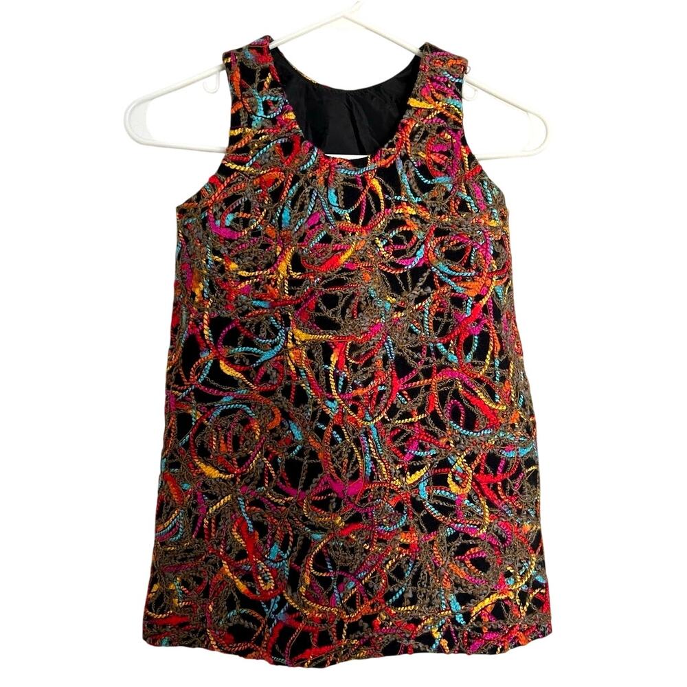 CWD Kids Textured Yarn Pattern Shift Dress Girls Size 5/6 Made in USA